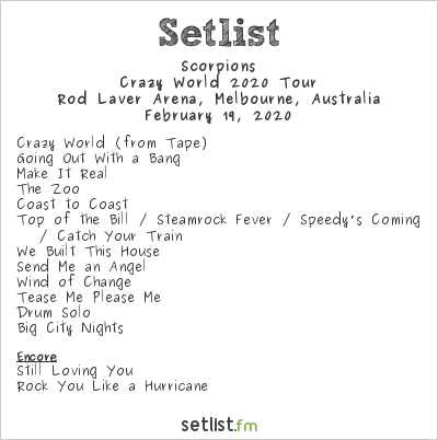 scorpion tour set list